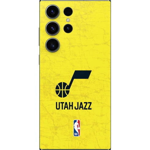 NBA Utah Jazz Yellow Texture Galaxy S25 Ultra Skin